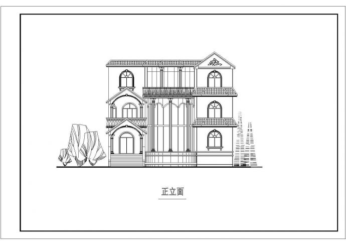 某地区多套别墅建筑设计方案图纸（二层和三层）_图1
