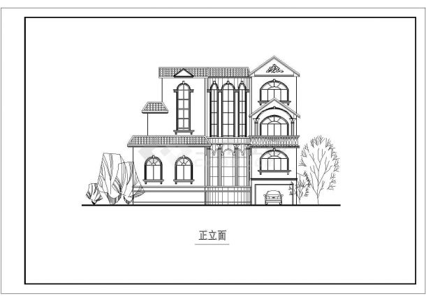 某地区多套别墅建筑设计方案图纸（二层和三层）-图二
