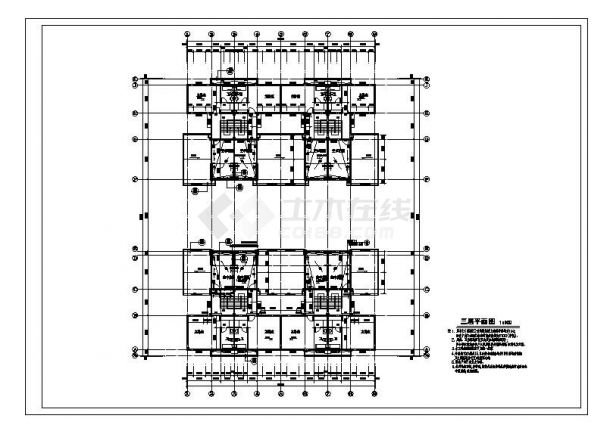 某四层四联排中式别墅建筑施工图-图二