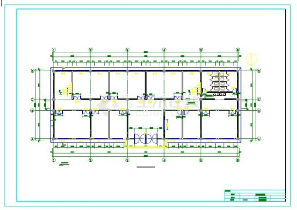 7层4119平米框架办公楼毕业设计（计算书、部分建筑、结构图纸）-图一