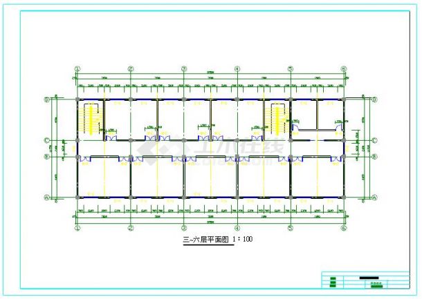 7层4119平米框架办公楼毕业设计（计算书、部分建筑、结构图纸）-图二