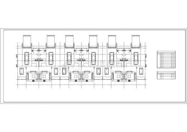 带地下室三层联排别墅建筑设计cad施工图-图一