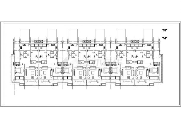 带地下室三层联排别墅建筑设计cad施工图-图二