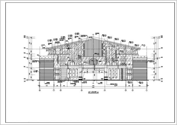 某地区3层框架结构看台建筑方案图-图一
