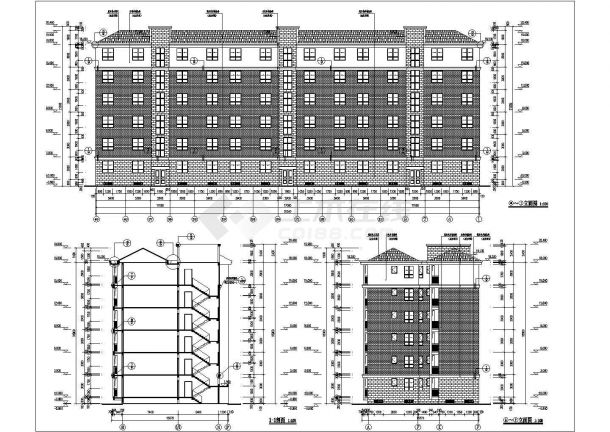 某地6层坡屋顶框架结构住宅施工图-图一