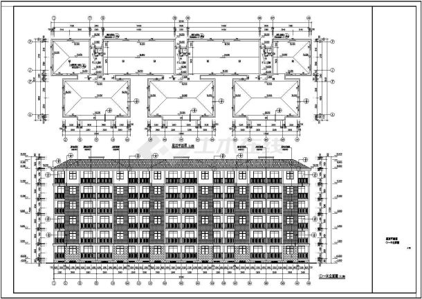 某地6层坡屋顶框架结构住宅施工图-图二