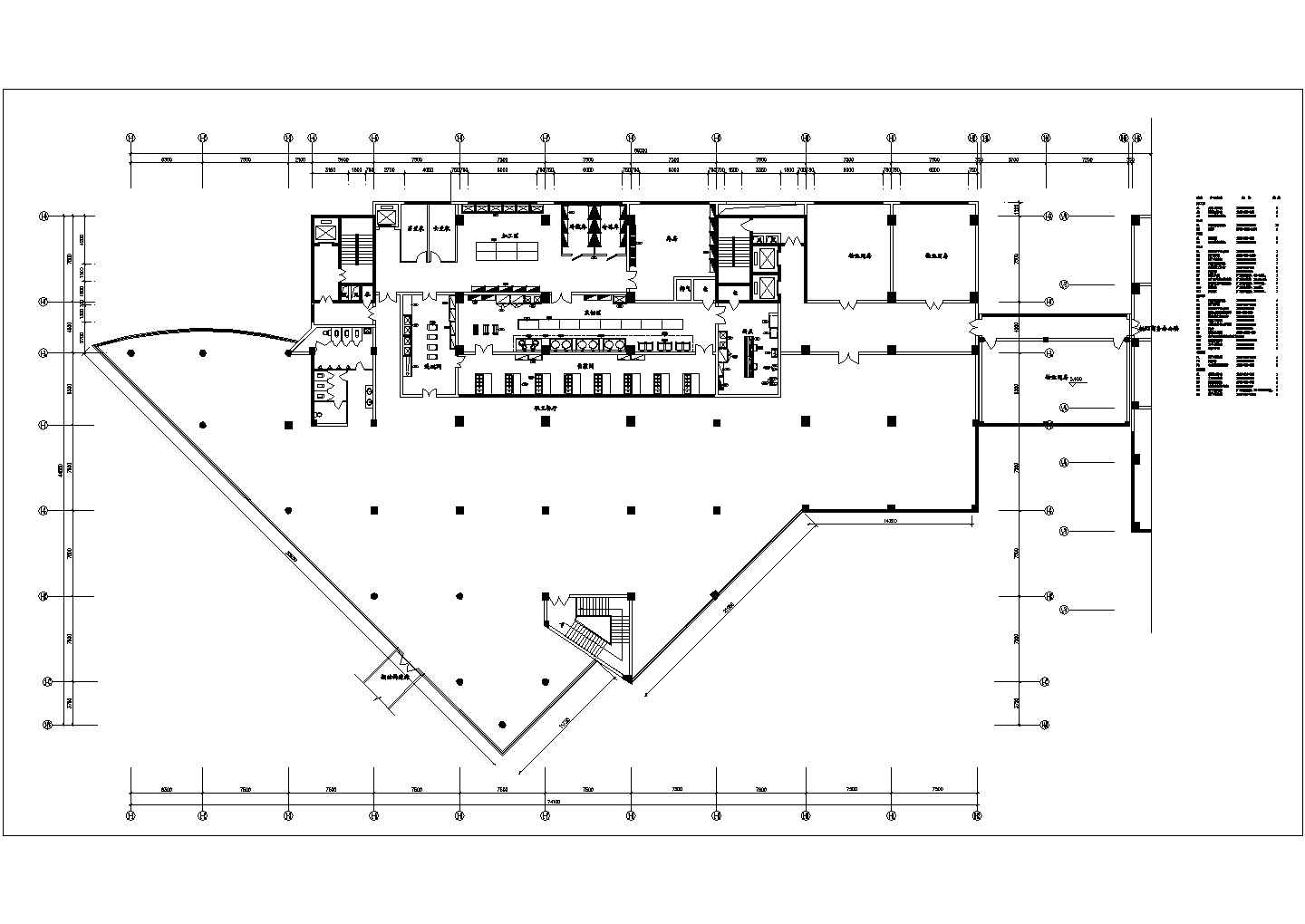 某商务中心餐厅装修工艺CAD设计图