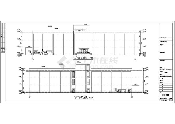 某三层框架结构冷库建筑设计cad施工图-图一