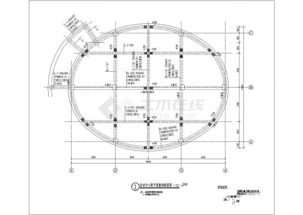 美丽乡村活动中心单体建筑施工CAD设计图-图二