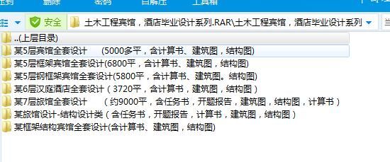 2017最新7套土木工程宾馆酒店毕业设计系列大全（含CAD图纸和计算书）-图一