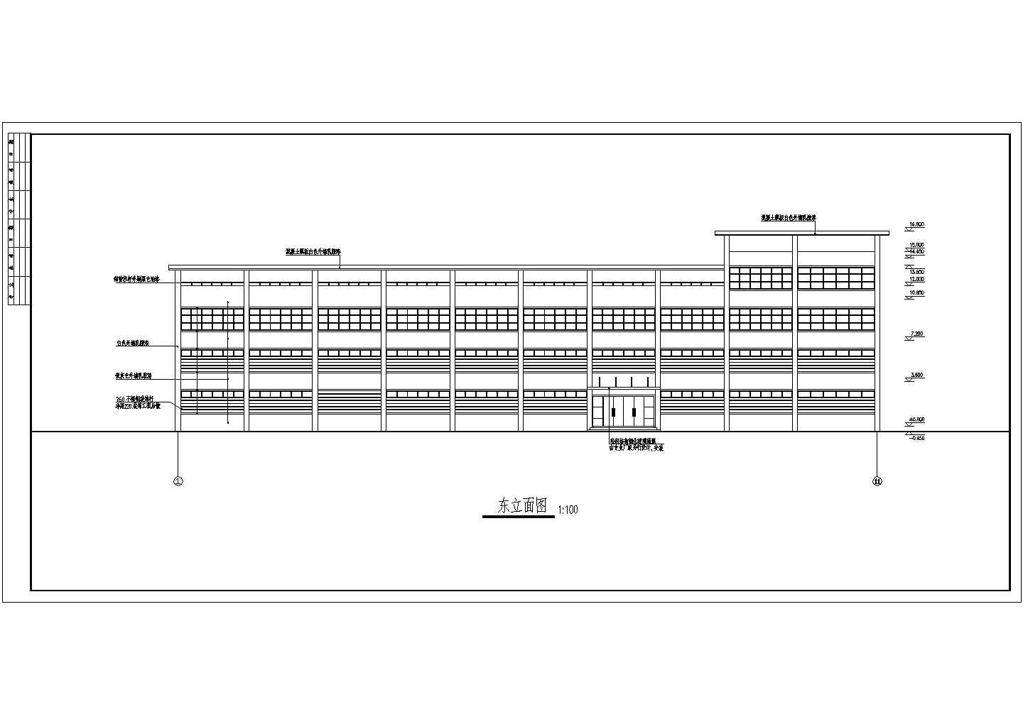 2367平米主体三层（局部四层）某商务高等大学学校浴室建筑设计CAD施工图