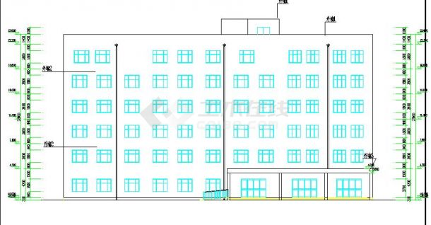 六层框架结构办公楼全套设计（4400平、含计算书、建筑图、结构图）-图一