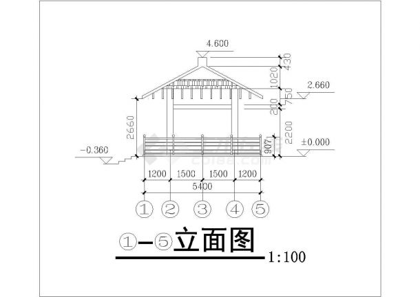 欧式铁艺顶、中式木顶景观亭设计施工图-图一