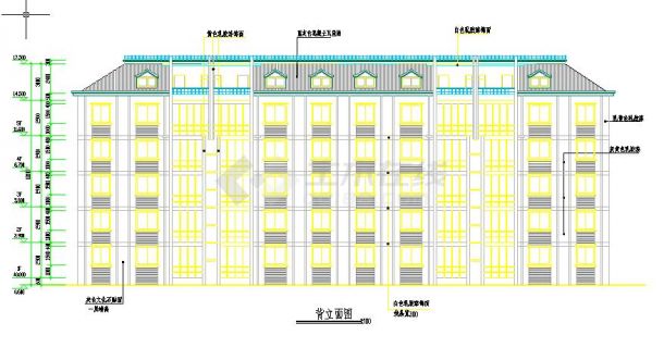 五层砖混住宅楼毕业设计（(含计算书、施工组织设计、建筑结构设计图）-图一