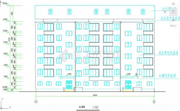 五层框架住宅楼全套毕业设计（2546平，含计算书，建筑图，结构图）-图一