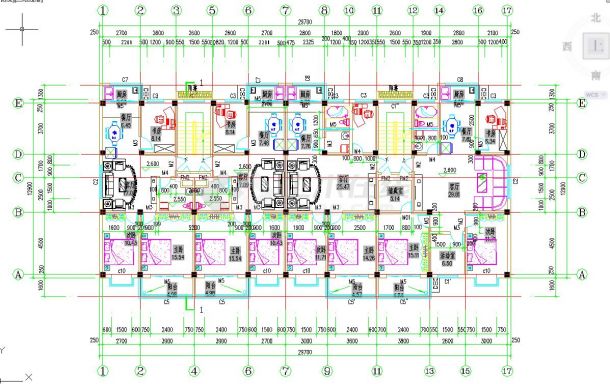 五层框架住宅楼全套毕业设计（2546平，含计算书，建筑图，结构图）-图二