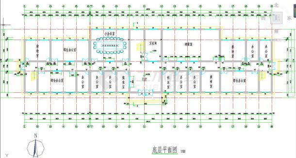 四层框架结构大学办公楼毕业设计（含计算书、建筑、结构图，PKPM模型）-图二