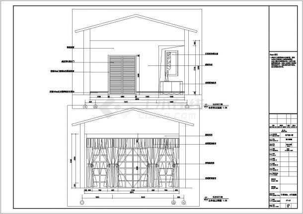 【北京】北美风独栋双层别墅室内设计装修CAD图纸（含效果图、平立面、电气布置图）-图二