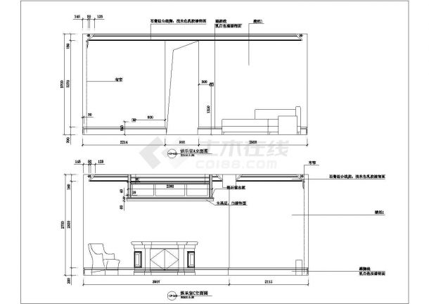 古典风三层别墅室内设计全套装修施工图（含效果图12张）-图一