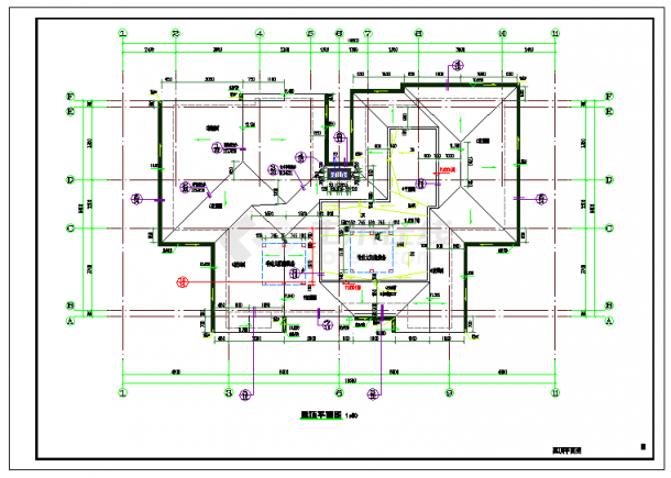 某地产项目三层中式双拼别墅建筑设计图-图一