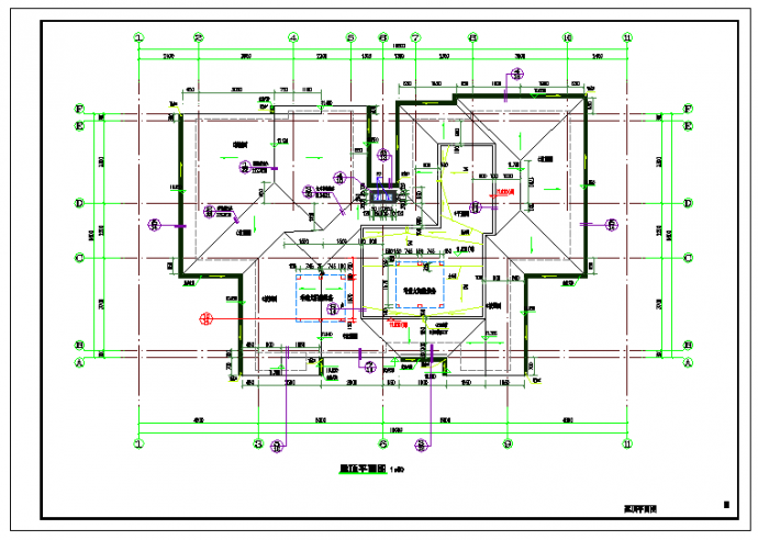 某地产项目三层中式双拼别墅建筑设计图_图1