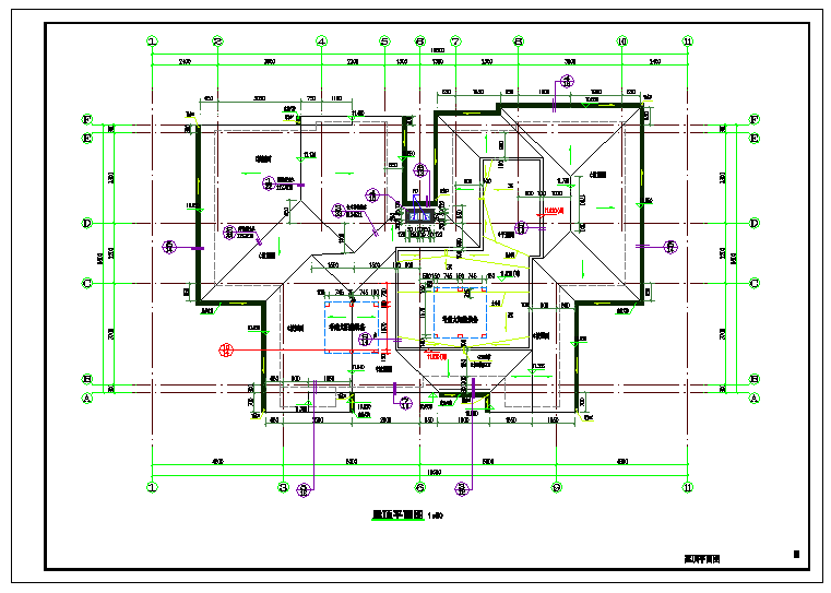 某地产项目三层中式双拼别墅建筑设计图