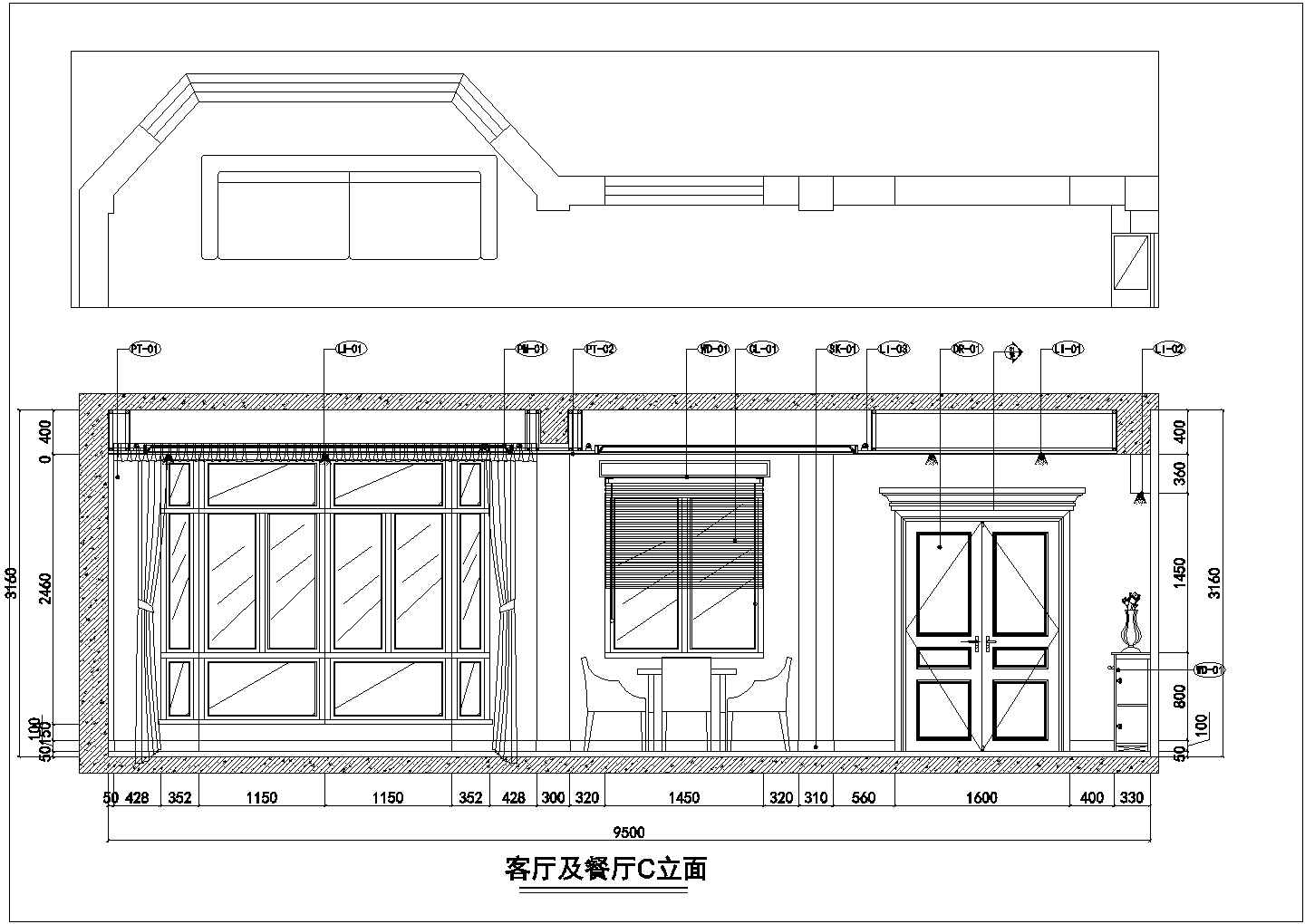 现代时尚三层别墅室内装修CAD图（含效果图、预算书、平立面、详图）