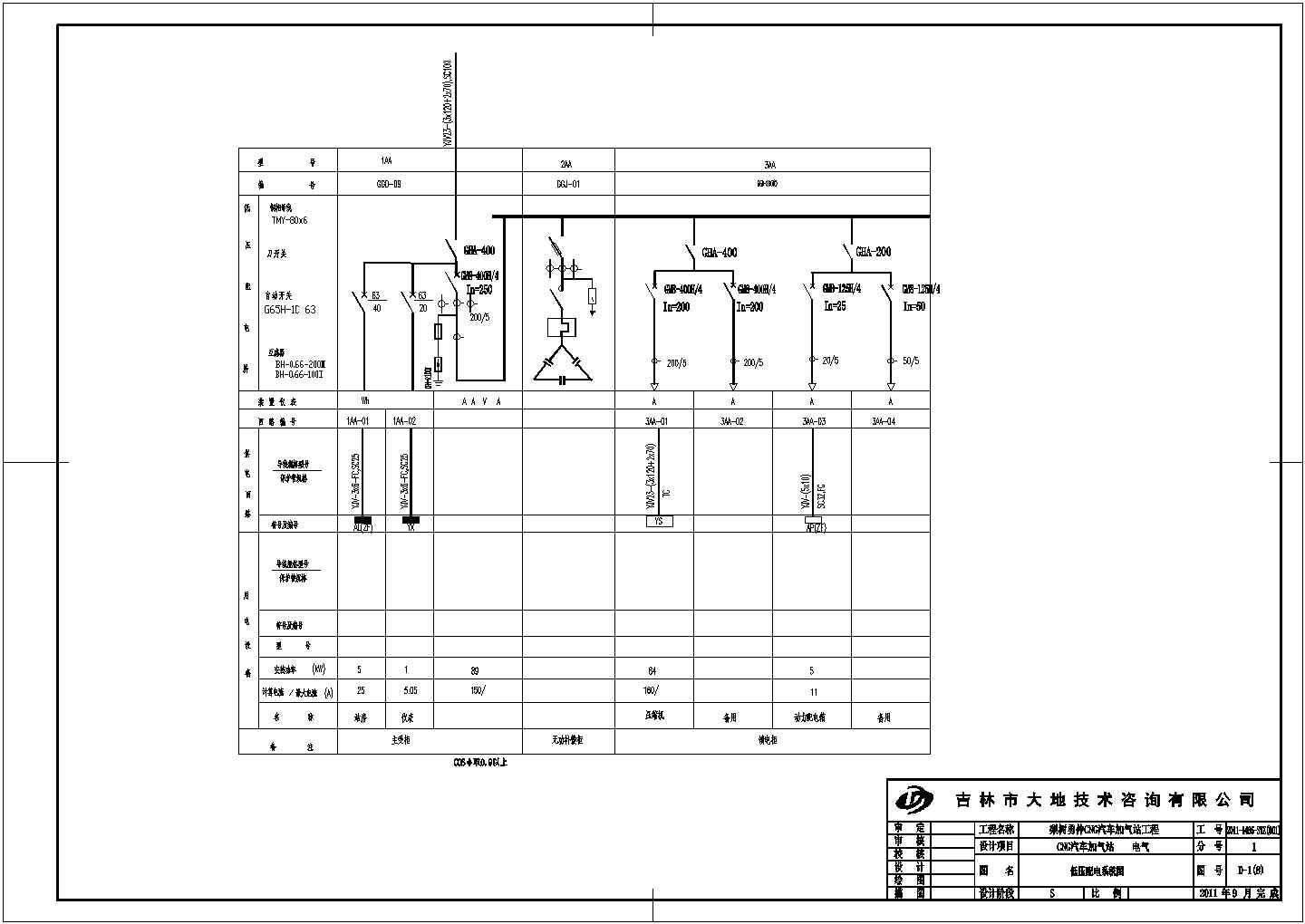 吉林某CNG天然气场站电气设计施工图纸