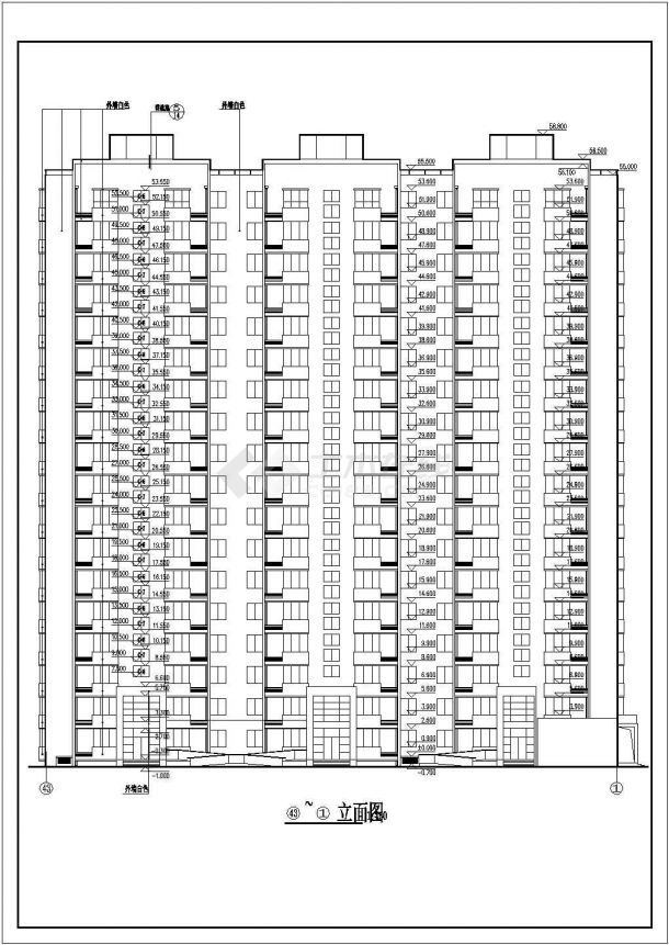 某十八层高层剪力墙结构住宅楼结构设计施工图（含建筑图）-图一