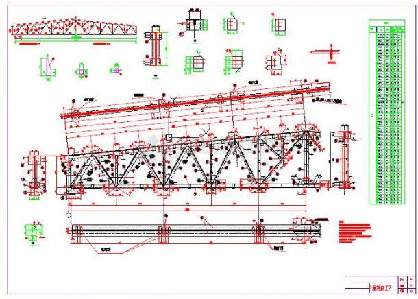 30m跨角钢钢屋架课程设计cad图纸-图一