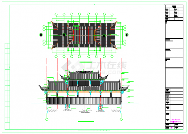 某地仿古木结构庙宇寺庙建筑设计施工图-图二