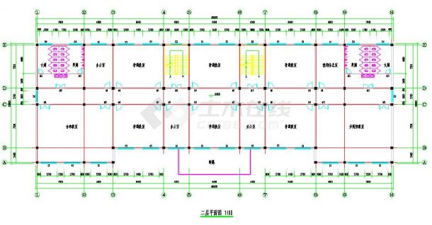 五层中学教学楼毕业设计（含计算书、施组、建筑、结构CAD图）-图二