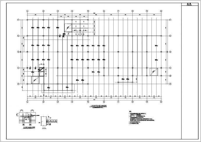 某学校6层小高层钢框架实训楼办公楼上部结构cad设计施工图（含节点详图）_图1