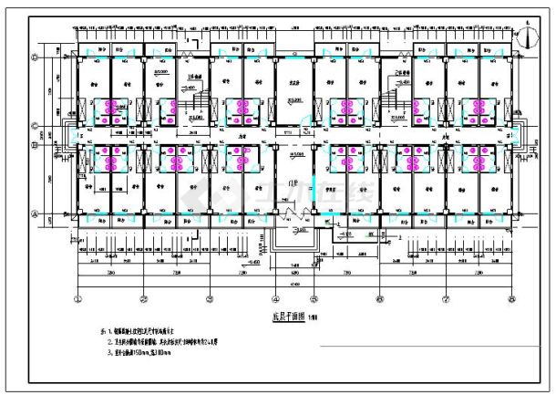 3800平4层宿舍楼全套建筑结构设计施工图（含计算书）-图二