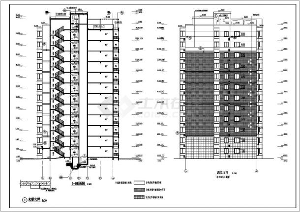 某地剪力墙结构11+1层多层住宅建筑设计施工图-图二