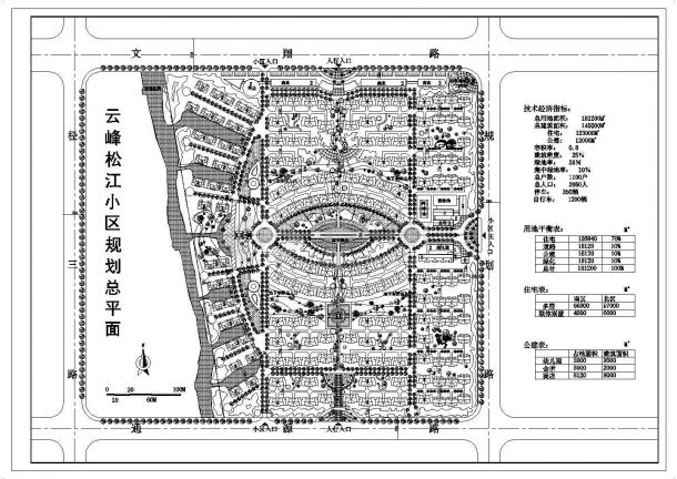 上海云峰松江小区建筑规划总图设计-图一