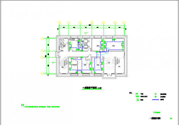 某2500方/d污水处理厂全套电气cad设计施工图（含二沉池设计、细格栅及沉砂池设计、变配电房设计、综合楼电气设计）-图一