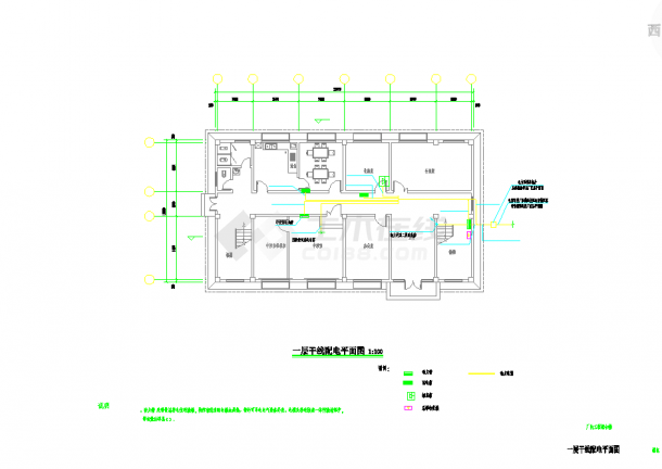 某2500方/d污水处理厂全套电气cad设计施工图（含二沉池设计、细格栅及沉砂池设计、变配电房设计、综合楼电气设计）-图二