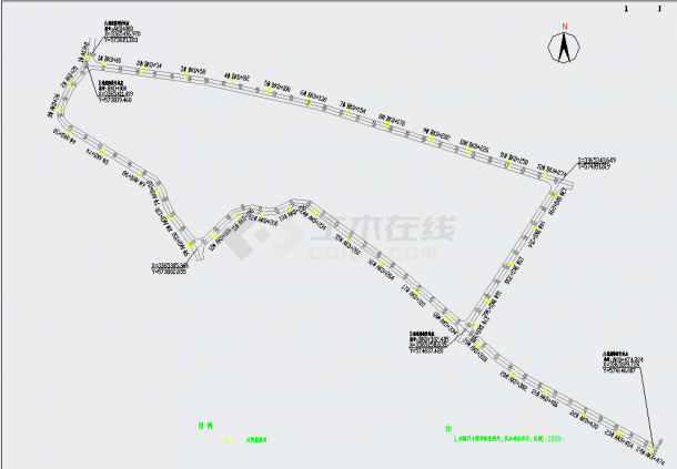 某路宽4米路长200米太阳能路灯电气cad设计施工图-图一