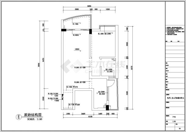 某现代简约风格两室两厅小户型全套装修CAD设计施工图-图一
