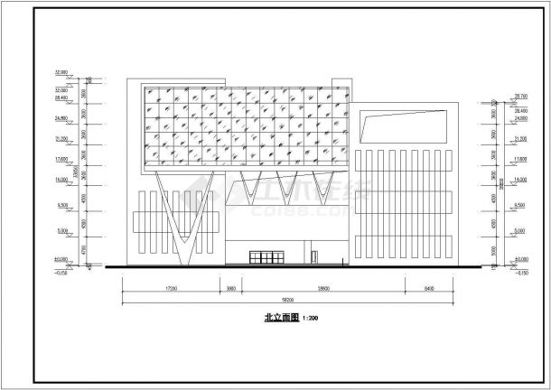 某地8层框架结构综合办公楼建筑设计施工图-图二
