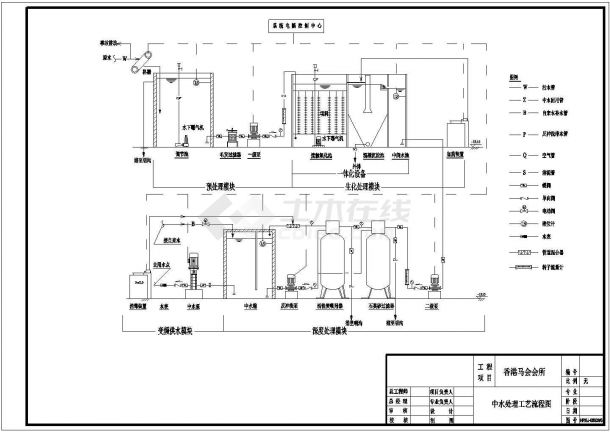 香港马会会所中水处理器工程设计施工图-图一
