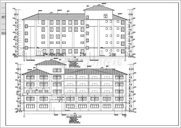 某地区养老院单体方案设计CAD图纸-图二