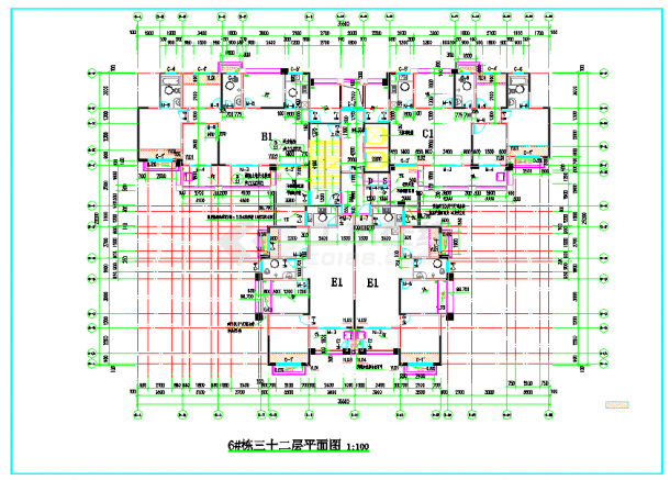 湖南省某33层高层住宅建筑设计施工图-图二