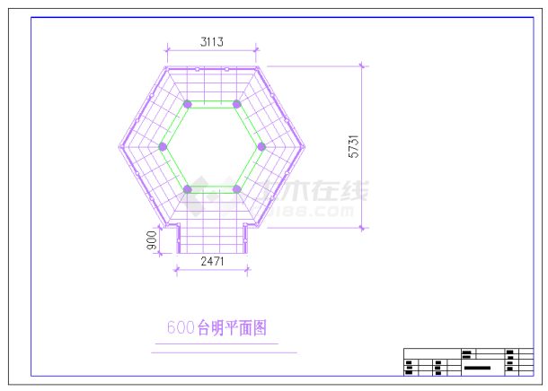 某地古建重檐六角亭建筑设计施工图-图一