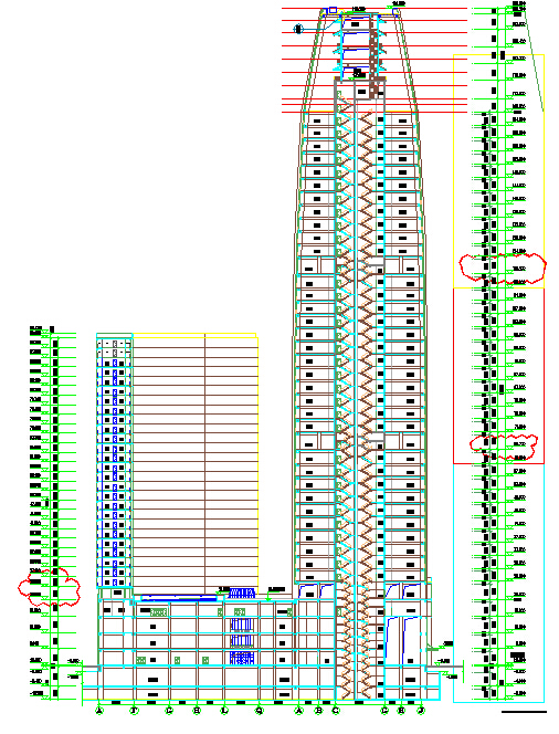 四十层超高层办公楼建筑施工图（节点大样）