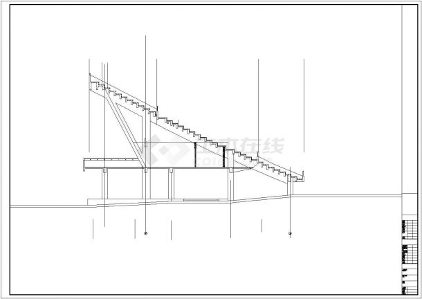 某体育场A区建筑设计cad方案图-图一