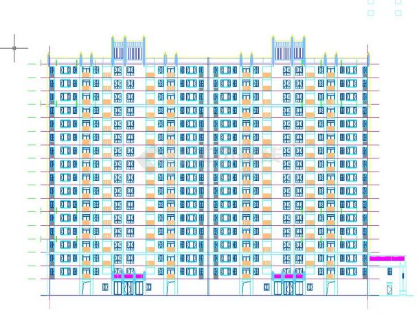 某小区高层住宅设计全套施工图CAD-图二