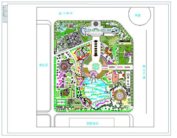 某公园景观规划设计cad施工平面布置图纸-图一