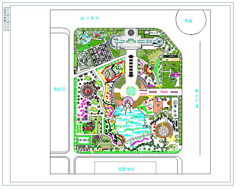 某公园景观规划设计cad施工平面布置图纸